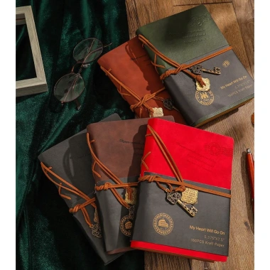 Sổ Tay Bìa Da Vintage - Nhật ký bìa mềm giấy Kraft, bullet journal, 125.000₫