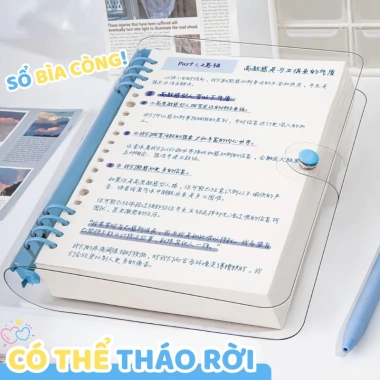 Sổ tay Binder A5 thay giấy - Bìa nhựa dẻo trong suốt, 120 trang kẻ ngang carô, 39.960 VND