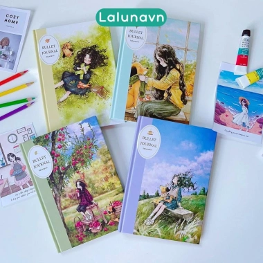 Sổ tay Bullet Journal 120Gsm A5 planner vintage cute Lalunavn B88 - Chỉ 40.000đ