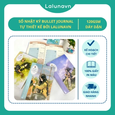Sổ tay Bullet Journal 120Gsm A5 planner vintage cute Lalunavn B88 - Chỉ 40.000đ