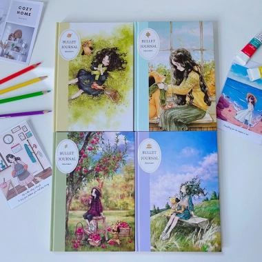 Sổ tay Bullet Journal 120Gsm A5 planner vintage cute Lalunavn B88 - Chỉ 40.000đ