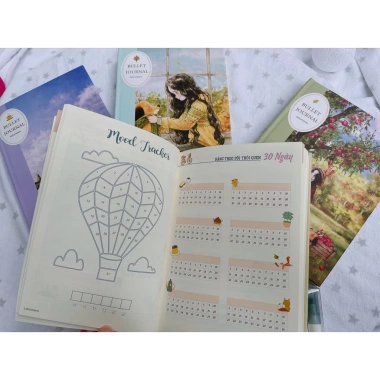 Sổ tay Bullet Journal 120Gsm A5 planner vintage cute Lalunavn B88 - Chỉ 40.000đ