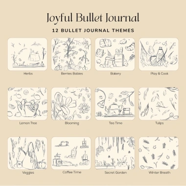 Sổ tay Crabit Joyful Daily Bullet Journal 12 tháng, in sẵn, tô màu - Giảm giá 216.000 VND