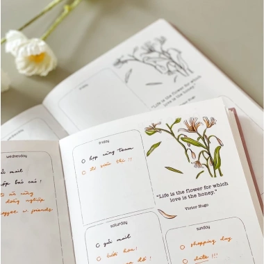 Sổ tay Crabit Joyful Daily Bullet Journal 12 tháng, in sẵn, tô màu - Giảm giá 216.000 VND