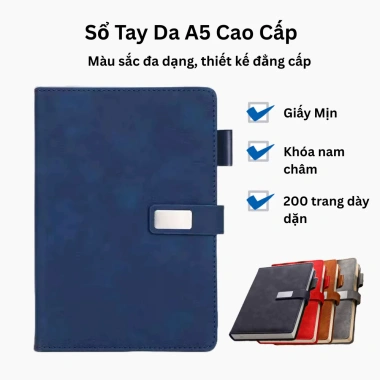 Sổ Tay Da A5 Cao Cấp 200 Trang - Khóa Nam Châm, Giấy Dày Mịn, Nhiều Màu Sang Trọng, Giá 46.105 VND 2