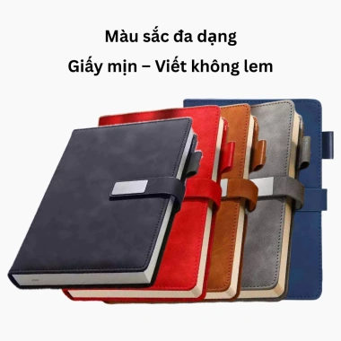 Sổ Tay Da A5 Cao Cấp 200 Trang - Khóa Nam Châm, Giấy Dày Mịn, Nhiều Màu Sang Trọng, Giá 46.105 VND 3