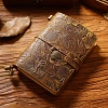 Sổ Tay Da Bò Thủ Công Khắc Hoa Văn Cổ Điển - Vintage Sang Trọng Da Mộc Craft 6