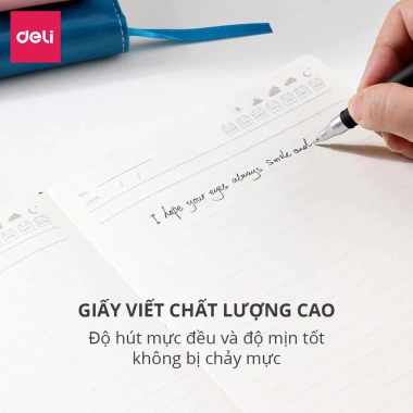 Sổ Tay Da Deli A5 Planner Cao Cấp Kẻ Ngang Giấy Dày Chống Nước VPP EN013 Giá 107.000