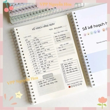 Sổ tay Daily Planner A5 120 trang gáy lò xo - Kế hoạch hằng ngày giá 32.500đ