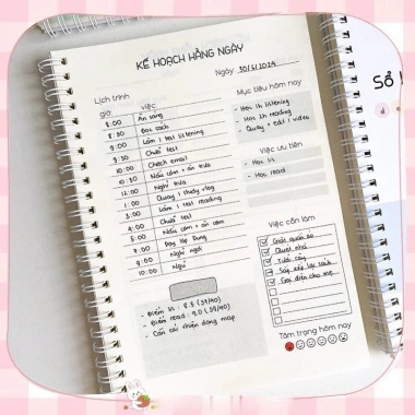 Sổ tay Daily Planner A5 120 trang gáy lò xo - Kế hoạch hằng ngày giá 32.500đ