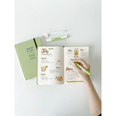 Sổ tay dotgrid A5 100gsm Crabit Baked&Fun - Bullet Journal, giảm 18% chỉ 82.000đ