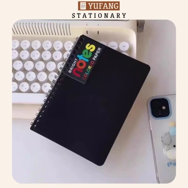 Sổ Tay Ghi Chép Lò Xo B6 Bìa Đen 100 Trang 3 Màu - Notebook Yufang Giá chỉ 25.000 VND