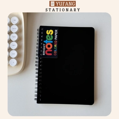 Sổ Tay Ghi Chép Lò Xo B6 Bìa Đen 100 Trang 3 Màu - Notebook Yufang Giá chỉ 25.000 VND