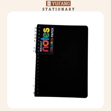 Sổ Tay Ghi Chép Lò Xo B6 Bìa Đen 100 Trang 3 Màu - Notebook Yufang Giá chỉ 25.000 VND