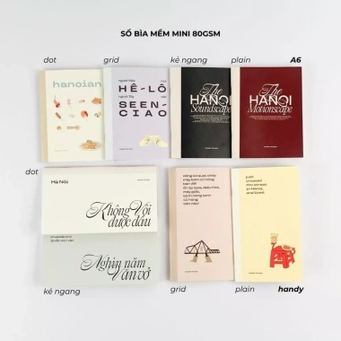 Sổ tay ghi chép nhật ký, sketchbook 190gsm A6 A5 vuông Crabit The Hanoi 39.000₫ 4