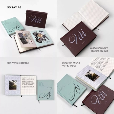 Sổ tay ghi chép nhật ký, sketchbook 190gsm A6 A5 vuông Crabit The Hanoi 39.000₫ 7