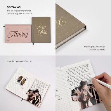 Sổ tay ghi chép nhật ký, sketchbook 190gsm A6 A5 vuông Crabit The Hanoi 39.000₫ 8
