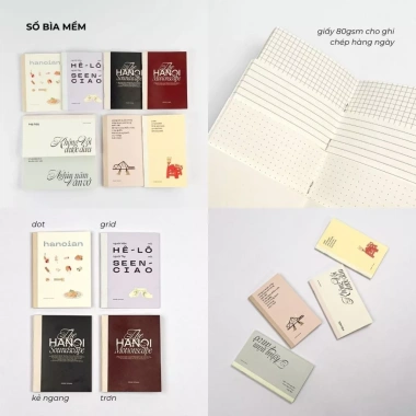 Sổ tay ghi chép nhật ký, sketchbook 190gsm A6 A5 vuông Crabit The Hanoi 39.000₫ 9