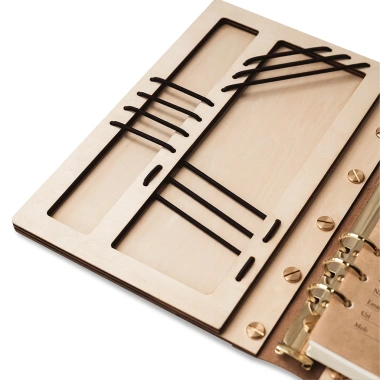Sổ tay gỗ Maple da hoa sen - sang trọng, bìa da cao cấp, giá ưu đãi 489.000 VND