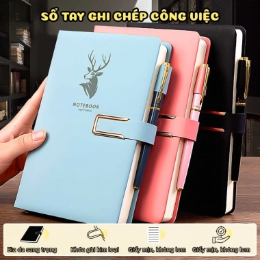 Sổ tay họp cao cấp bìa đơn giản, thiết kế cổ điển, hộp quà tặng sang trọng - chỉ 42.000đ