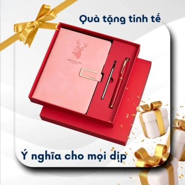 Sổ tay họp cao cấp bìa đơn giản, thiết kế cổ điển, hộp quà tặng sang trọng - chỉ 42.000đ