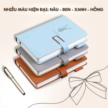 Sổ tay họp cao cấp bìa đơn giản, thiết kế cổ điển, hộp quà tặng sang trọng - chỉ 42.000đ