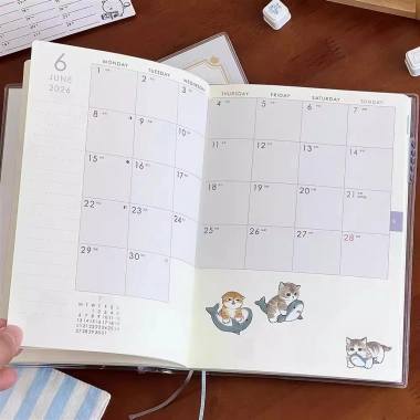 Sổ Tay Kế Hoạch 2.026 Mèo Mập B6 - Ghi Chép Lịch Tuần và Tháng Dễ Thương, 54.000đ