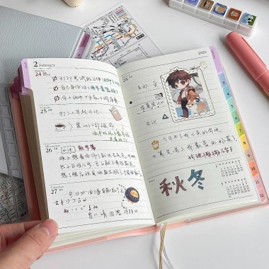 Sổ tay kế hoạch cầu vồng 2.025 bìa da Lịch tháng và tuần Planner giá 47.000 VND