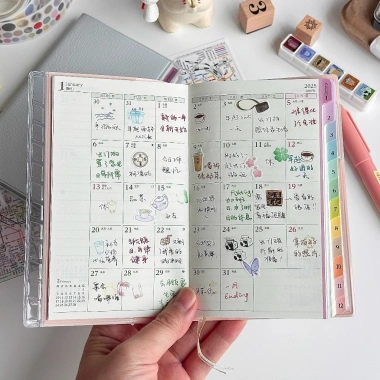 Sổ tay kế hoạch cầu vồng 2.025 bìa da Lịch tháng và tuần Planner giá 47.000 VND