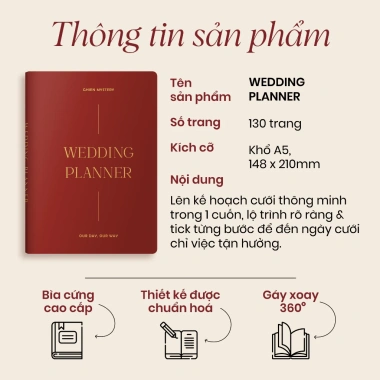 Sổ tay kế hoạch cưới Wedding Planner – Chuẩn bị lễ cưới nhẹ nhàng, giá ưu đãi 195.000đ 3 Sổ tay kế hoạch cưới Wedding Planner – Chuẩn bị lễ cưới nhẹ nhàng, giá ưu đãi 195.000đ 3