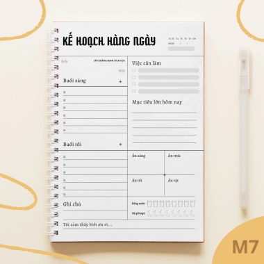 Sổ Tay Kế Hoạch Mục Tiêu A5 Daily Planner 72 Trang Bìa Mềm - Giá Ưu Đãi 30k