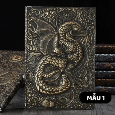 Sổ tay kẻ ngang bìa da cổ điển, họa tiết rồng 3D siêu lạ mắt - Giá chỉ 110.000đ