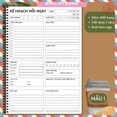 Sổ tay lập kế hoạch 2.025 - Daily Planner 1 năm, bí quyết làm việc hiệu quả, giá 149k