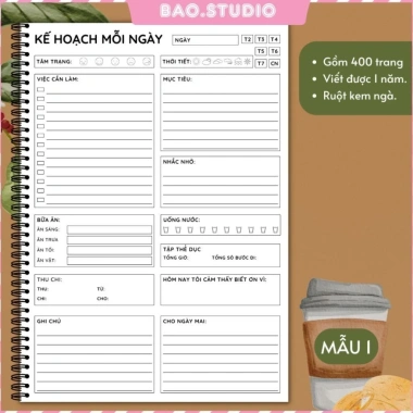 Sổ tay lập kế hoạch 2.025 - Daily Planner 1 năm, bí quyết làm việc hiệu quả, giá 149k
