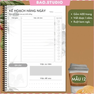Sổ tay lập kế hoạch 2.025 - Daily Planner 1 năm, bí quyết làm việc hiệu quả, giá 149k