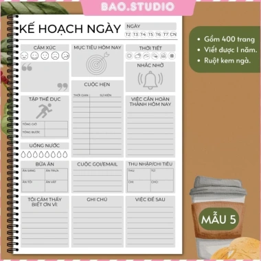 Sổ tay lập kế hoạch 2.025 - Daily Planner 1 năm, bí quyết làm việc hiệu quả, giá 149k