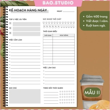 Sổ tay lập kế hoạch 2.025 - Daily Planner 1 năm, bí quyết làm việc hiệu quả, giá 149k