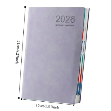 Sổ tay lịch trình 365 ngày GENTL 2.026 da PU A5, thẻ màu, ruy băng Bookmark, Notepad Office, giá 116,100₫