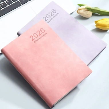 Sổ tay lịch trình 365 ngày GENTL 2.026 da PU A5, thẻ màu, ruy băng Bookmark, Notepad Office, giá 116,100₫