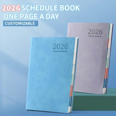 Sổ tay lịch trình 365 ngày GENTL 2.026 da PU A5, thẻ màu, ruy băng Bookmark, Notepad Office, giá 116,100₫