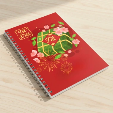 Sổ Tay Lò Xo A5 Tết Bính Ngọ 2.026 Bìa Kính MICA Ghi Chép Quà Tặng Giá 25.000 VND