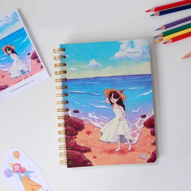 Sổ tay lò xo cô gái A5 160 trang 115GSM - Dày dặn, viết calligraphy, lưu bút, nhật ký, giảm giá 32.990đ 9