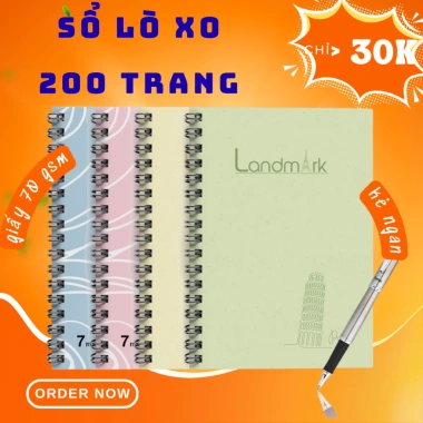 Sổ tay lò xo kẻ ngang A4 200 trang - Sổ kế hoạch, nhật ký, giảm giá 20% chỉ 36.000₫