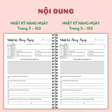 Sổ tay lò xo Nhật ký Biết Ơn Hàng Ngày - Daily Journal, Giấy dày 120gsm, Giá 55.800₫ 3