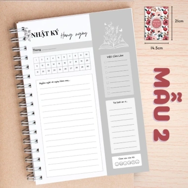 Sổ tay lò xo Nhật ký Biết Ơn Hàng Ngày - Daily Journal, Giấy dày 120gsm, Giá 55.800₫ 6
