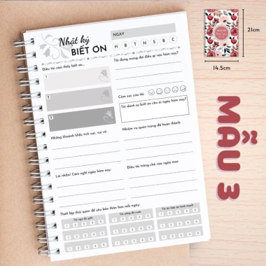 Sổ tay lò xo Nhật ký Biết Ơn Hàng Ngày - Daily Journal, Giấy dày 120gsm, Giá 55.800₫ 8