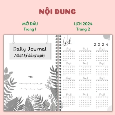 Sổ tay lò xo Nhật ký Biết Ơn Hàng Ngày - Giấy dày 120gsm, Daily Journal 45.750 VND 4 Sổ tay lò xo Nhật ký Biết Ơn Hàng Ngày - Giấy dày 120gsm, Daily Journal 45.750 VND 4