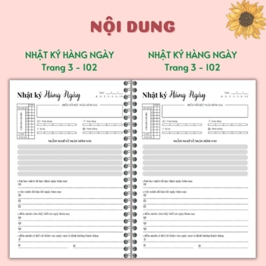 Sổ tay lò xo Nhật ký Biết Ơn Hàng Ngày - Giấy dày 120gsm, Daily Journal 45.750 VND