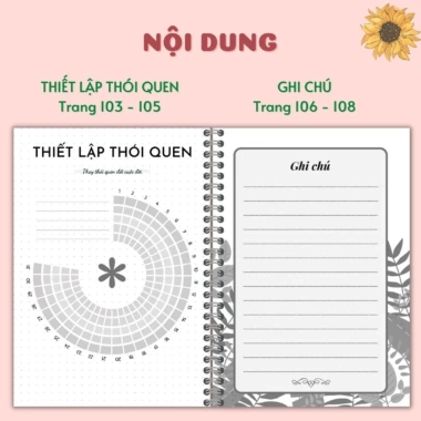 Sổ tay lò xo Nhật ký Biết Ơn Hàng Ngày - Giấy dày 120gsm, Daily Journal 45.750 VND