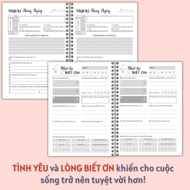 Sổ tay lò xo Nhật ký Biết Ơn Hàng Ngày - Giấy dày 120gsm, Daily Journal 45.750 VND